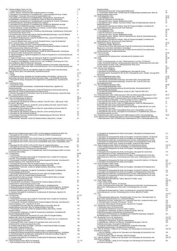 SEAT Leon 1M 2001-2006 Schaltplan Stromlaufplan Verkabelung Elektrik Pläne PDF