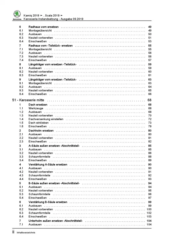 SKODA Kamiq Typ NW ab 2019 Karosserie Unfall Instandsetzung Reparaturanleitung