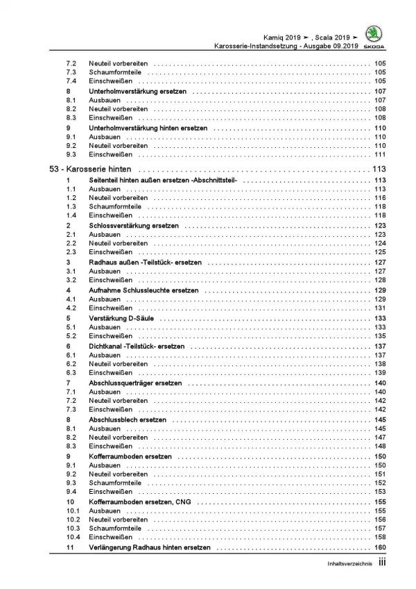 SKODA Kamiq Typ NW ab 2019 Karosserie Unfall Instandsetzung Reparaturanleitung
