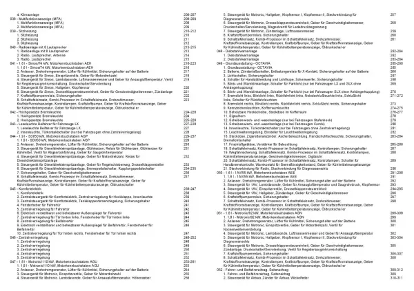 SKODA Octavia 1U (96-99) Schaltplan Stromlaufplan Verkabelung Elektrik Pläne PDF