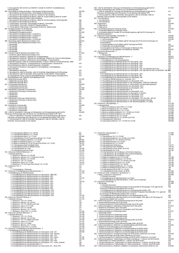 SKODA Octavia 1U (99-01) Schaltplan Stromlaufplan Verkabelung Elektrik Pläne PDF