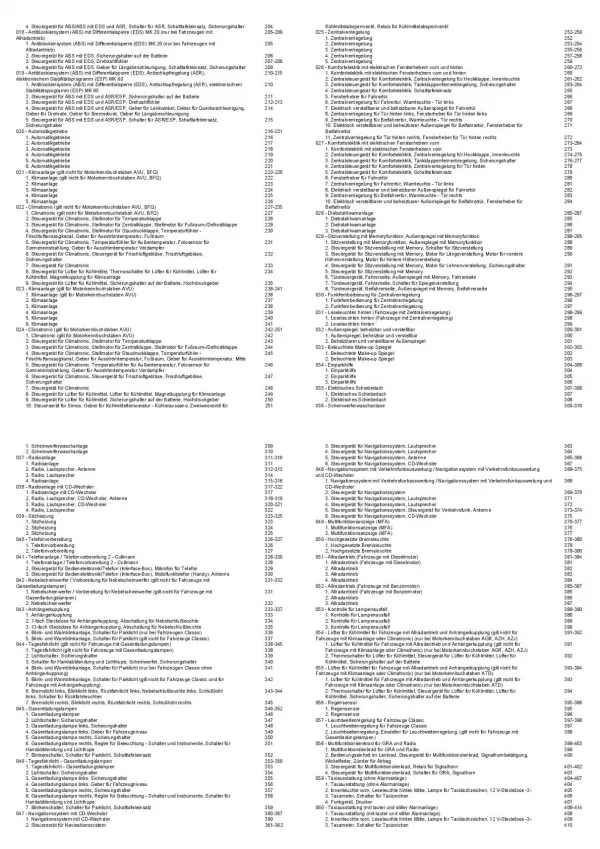 SKODA Octavia 1U 2001-2004 Schaltplan Stromlaufplan Verkabelung Elektrik Pläne