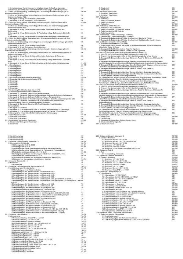 SKODA Octavia 1U (01-04) Schaltplan Stromlaufplan Verkabelung Elektrik Pläne PDF