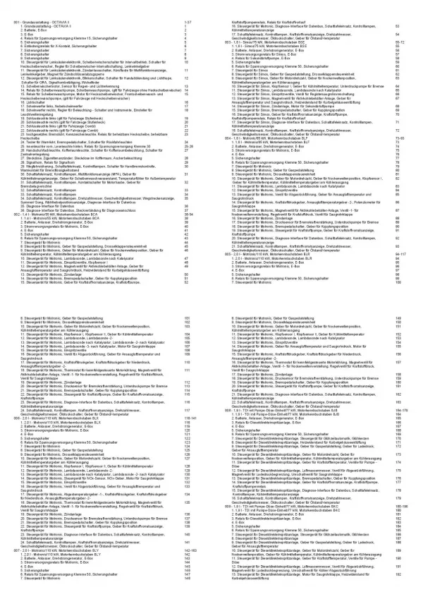 SKODA Octavia 1Z (05-06) Schaltplan Stromlaufplan Verkabelung Elektrik Pläne PDF