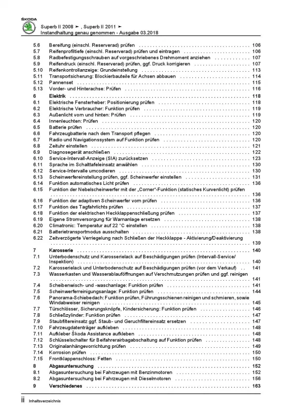 SKODA Superb 3T (08-15) Instandhaltung Inspektion Wartung Reparaturanleitung PDF