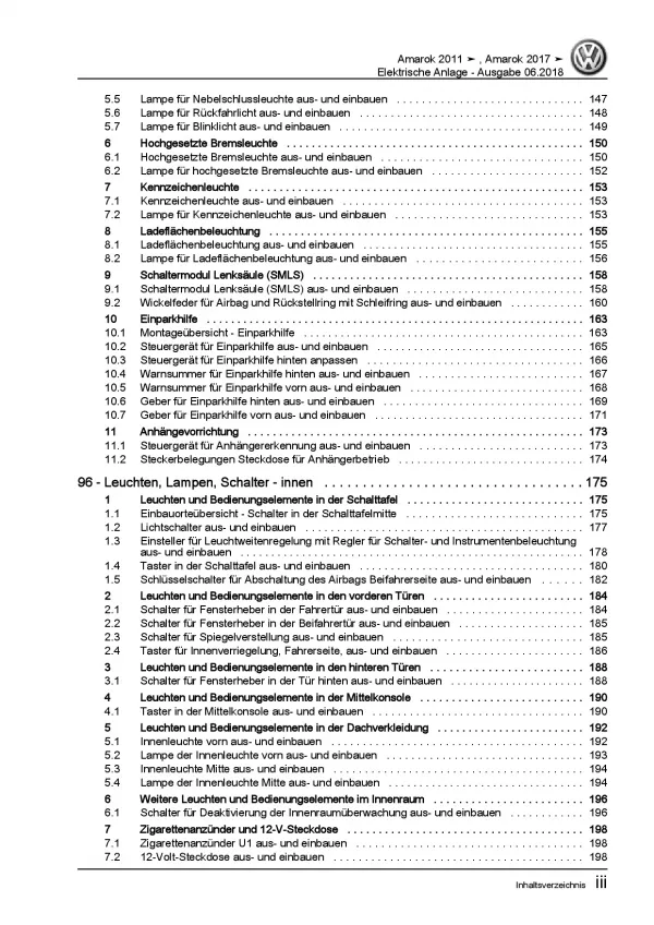 VW Amarok 2H (10>) Elektrische Anlage Elektrik Systeme Reparaturanleitung PDF