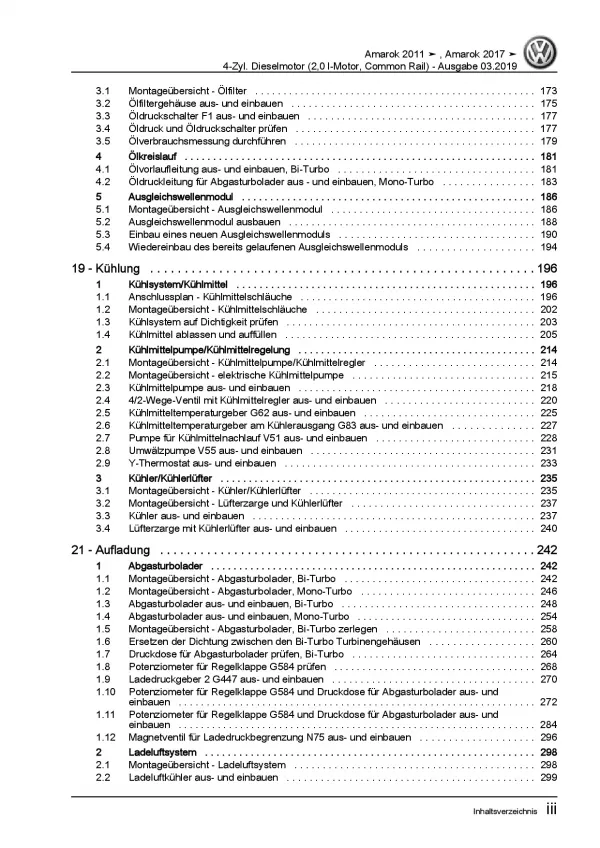 VW Amarok 2H (10>) 4-Zyl. 2,0l Dieselmotor TDI 122-180 PS Reparaturanleitung PDF