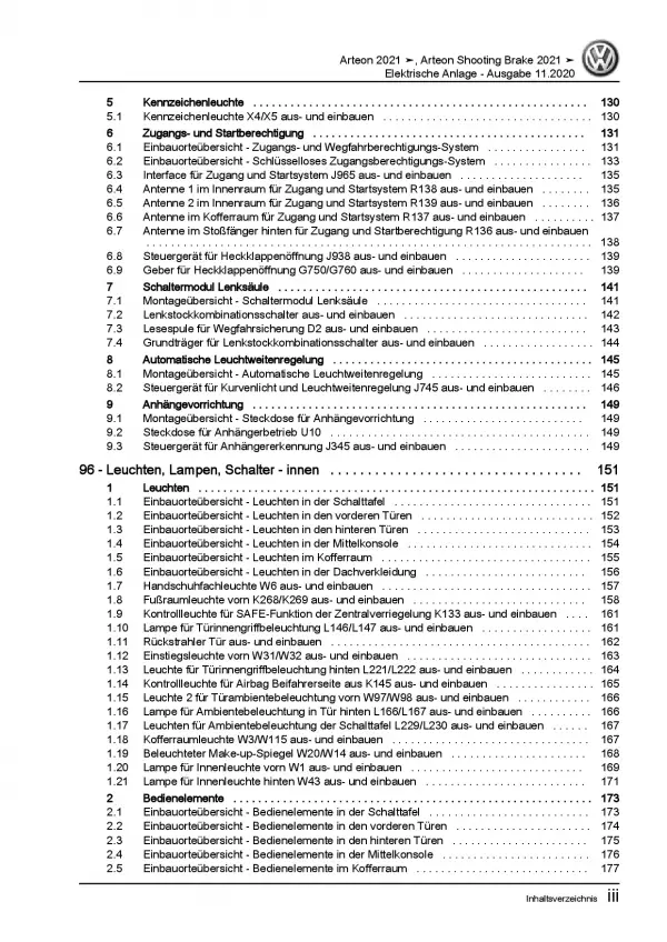 VW Arteon 3H ab 2020 Elektrische Anlage Elektrik Systeme Reparaturanleitung PDF