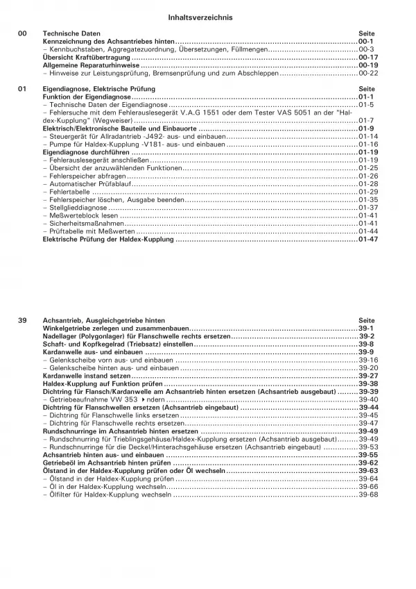 VW Bora 1J (98-06) 5-6 Gang Schaltgetriebe 02M 4WD AWD Reparaturanleitung PDF