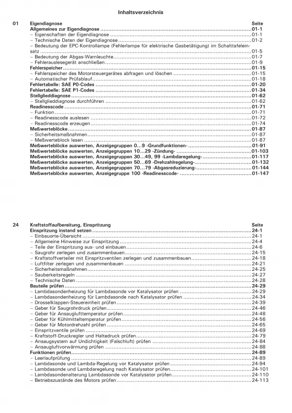 VW Bora 1J (98-06) Motronic Einspritz- Zündanlage 1,4l 75 PS Reparaturanleitung