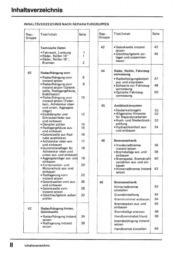 VW Transporter T3 (79-92) Fahrwerk Lenkung Bremsen Allrad Reparaturanleitung PDF