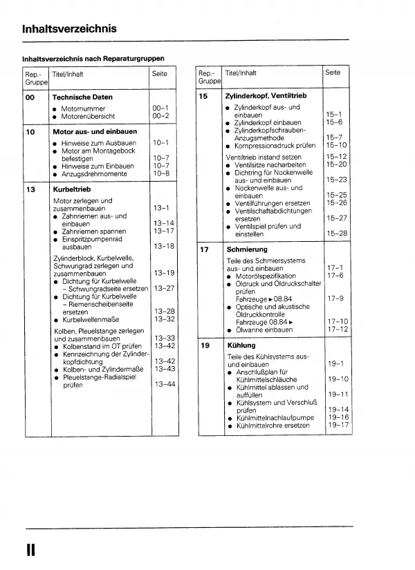 VW Transporter T3 1979-1992 1,6l 1,7l Dieselmotor 50-70 PS Reparaturanleitung