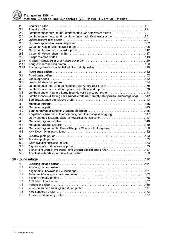 VW T4 Bus 1990-2003 Einspritz- Zündanlage Motronic 204 PS Reparaturanleitung