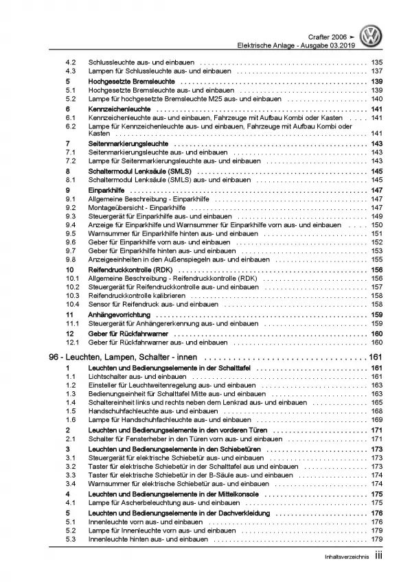 VW Crafter 2E (06-16) Elektrische Anlage Elektrik Systeme Reparaturanleitung PDF