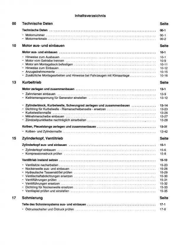 VW Golf 1 17 1974-1984 Benzinmotor 65-90 PS Mechanik Reparaturanleitung PDF