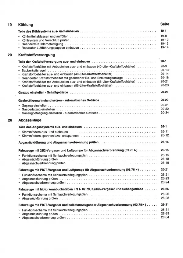 VW Golf 1 17 1974-1984 Benzinmotor 65-90 PS Mechanik Reparaturanleitung PDF