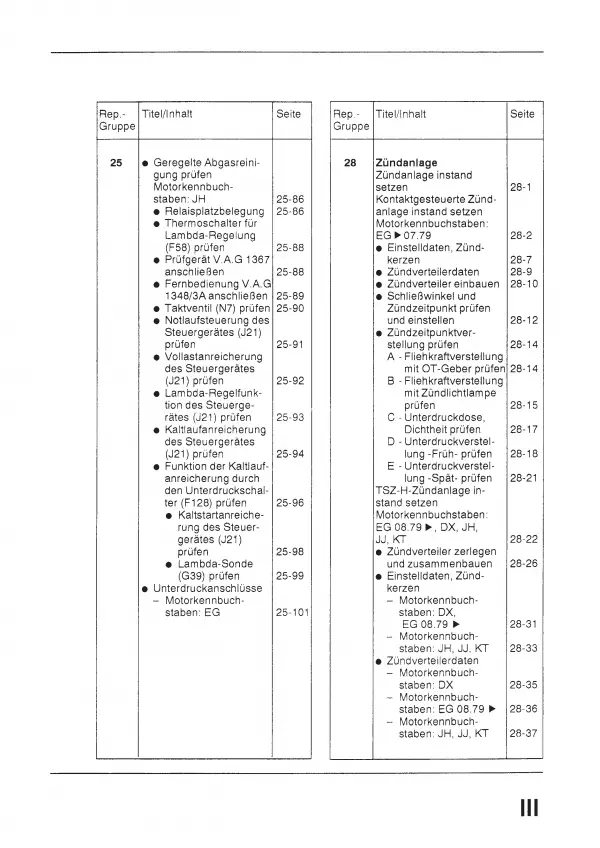 VW Golf 1 155/17 (74-84) K-Jetronic Zündanlage 1,6l 1,8l Reparaturanleitung PDF