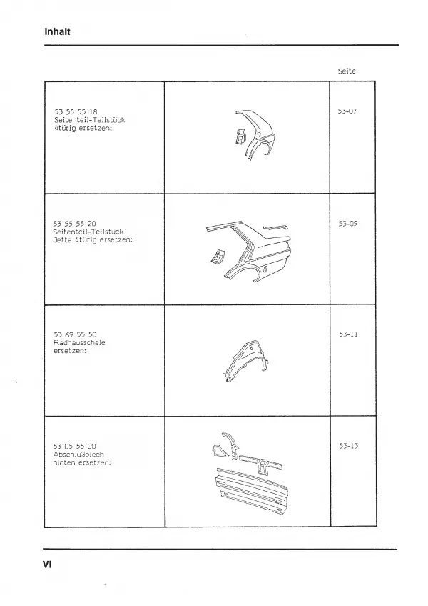 VW Golf 2 Typ 19 1984-1992 Karosserie Unfall Instandsetzung Reparaturanleitung