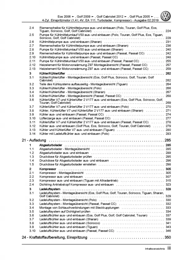 VW Golf 6 Typ 1K/5K (08-12) 1,2l Benzinmotor 150-180 PS Reparaturanleitung PDF