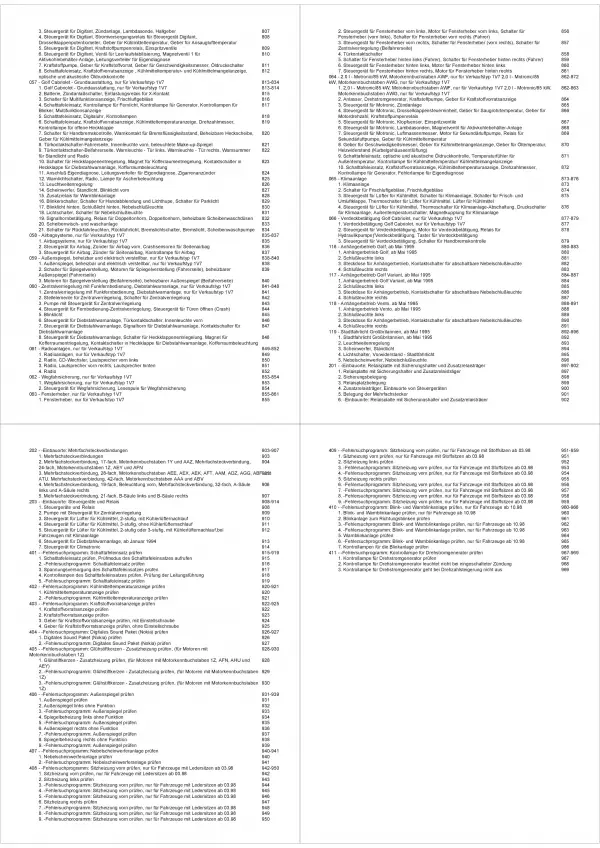 VW Golf 3 Cabrio 1E/1V (91-98) Schaltplan Stromlaufplan Verkabelung Elektrik PDF