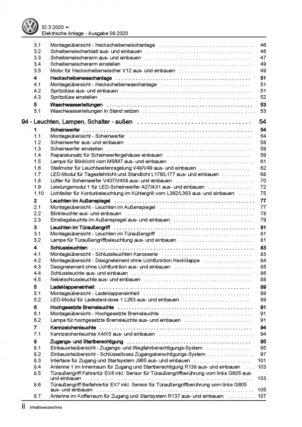 VW ID.3 E11 ab 2019 Elektrische Anlage Elektrik Systeme Reparaturanleitung PDF
