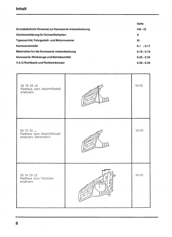 VW Jetta 2 Typ 19 1984-1992 Karosserie Unfall Instandsetzung Reparaturanleitung