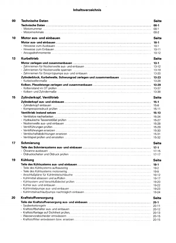 VW LT 1975-1996 6-Zyl. 2,4l Dieselmotor 70-102 PS Mechanik Reparaturanleitung