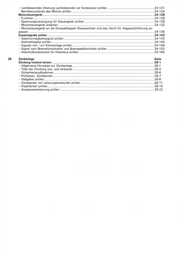 VW Lupo 6X (96-06) 1,4l Motronic Direkteinspritz- Zündanlage Reparaturanleitung