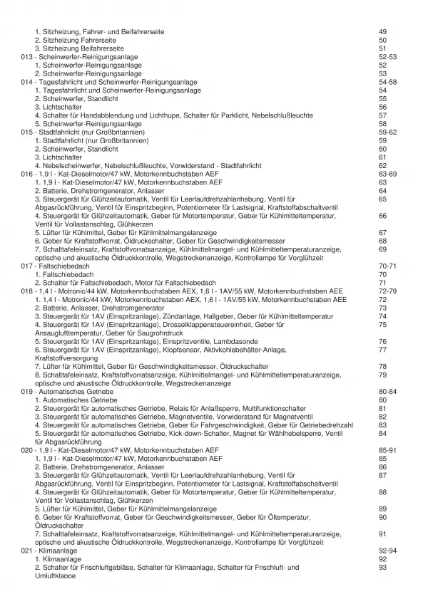 VW Polo 3 Typ 6N 1994-1997 Schaltplan Stromlaufplan Verkabelung Elektrik Pläne