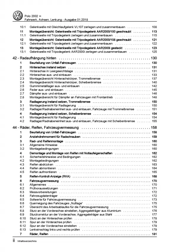 VW Polo 4 Typ 9N 2001-2010 Fahrwerk Achsen Lenkung Reparaturanleitung