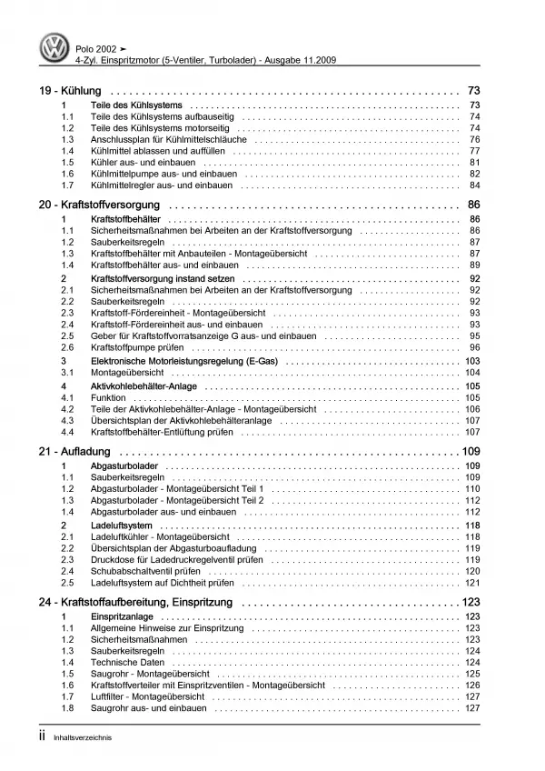 VW Polo 4 9N 2001-2010 4-Zyl. 1,8l Benzinmotor GTI 150 PS Reparaturanleitung PDF