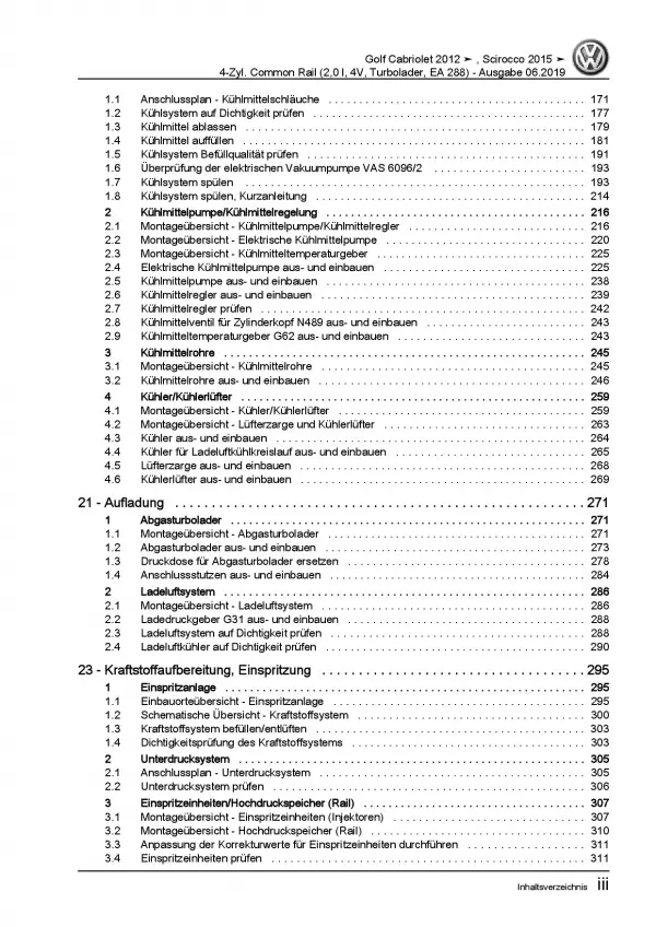 VW Scirocco 13 (14-17) 2,0l Dieselmotor TDI 110-184 PS Reparaturanleitung PDF