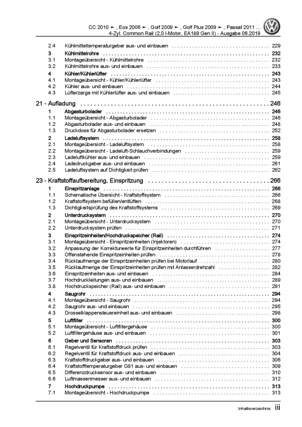 VW Scirocco 13 (08-14) 4-Zyl. 2,0l Dieselmotor 110-177 PS Reparaturanleitung PDF