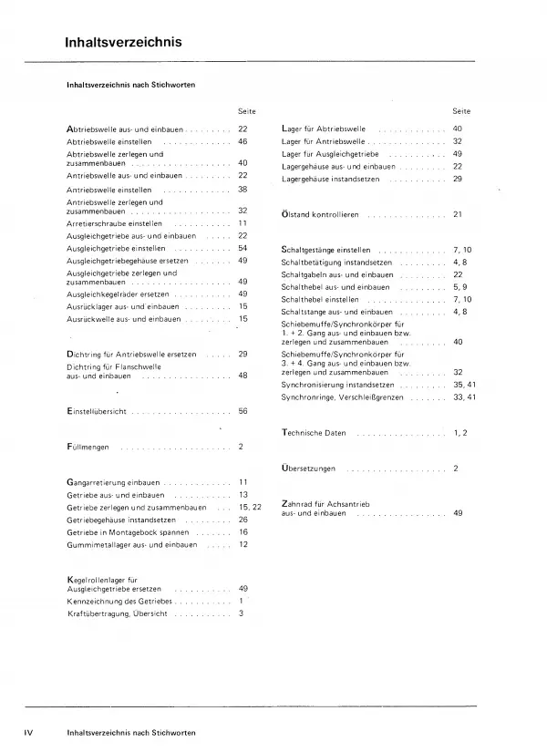 VW Scirocco 53 (74-92) 4 Gang Schaltgetriebe 020 Kupplung Reparaturanleitung PDF