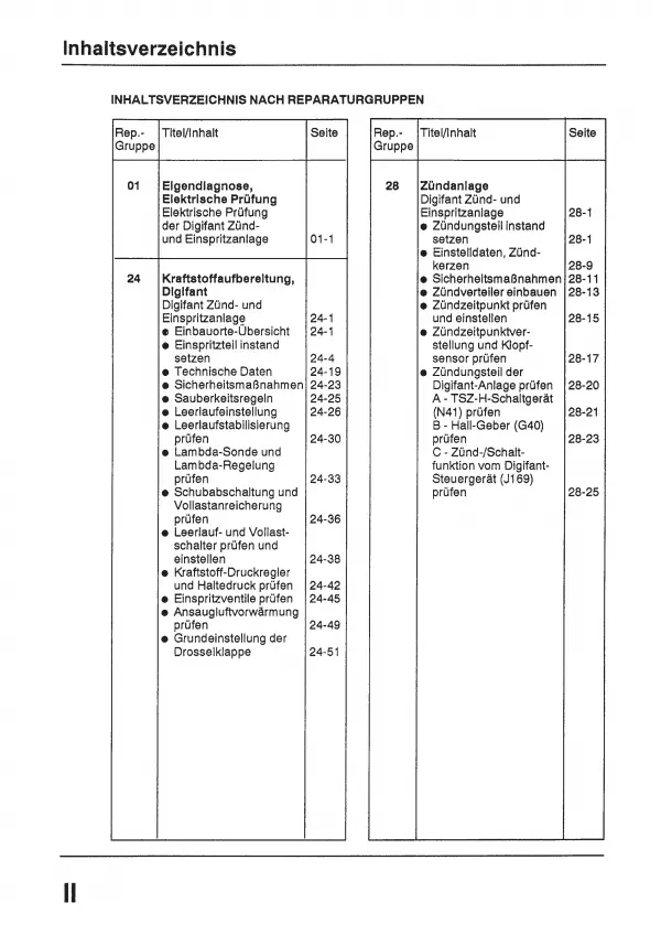 VW Scirocco 53 (74-92) Digifant Zünd- Einspritzanlage 98 PS Reparaturanleitung