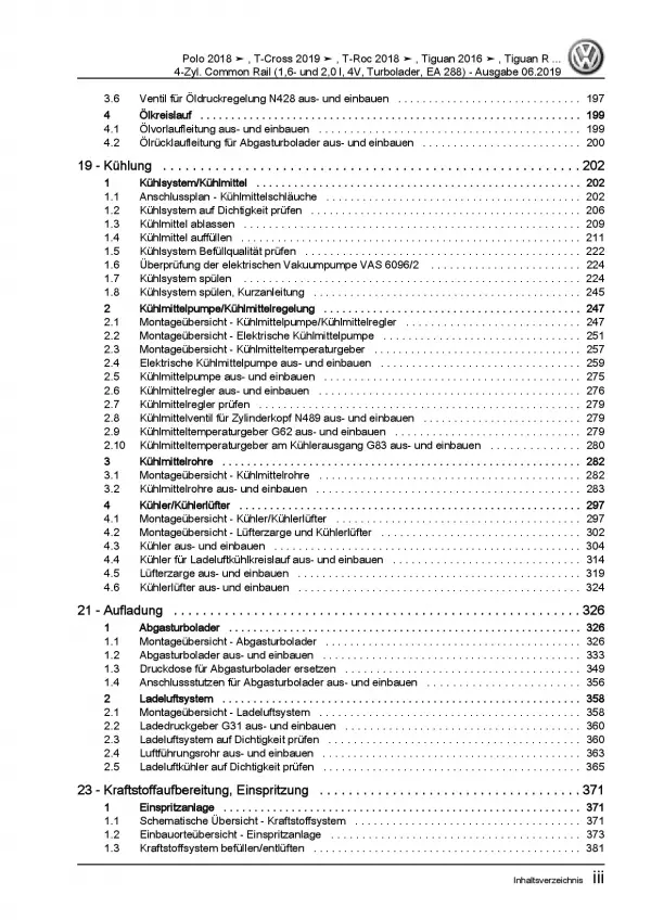 VW T-Coss C1 (18>) 4-Zyl. 1,6l 2,0l Dieselmotor 80-190 PS Reparaturanleitung PDF