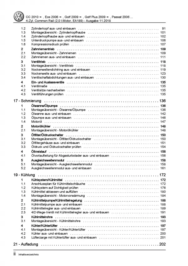 VW Tiguan 5N (07-16) 4-Zyl. 2,0l Dieselmotor TDI 110-170 PS Reparaturanleitung