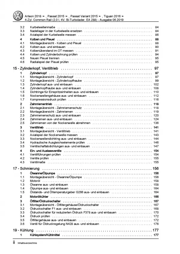 VW Tiguan AD ab 2016 4-Zyl. 2,0l Dieselmotor TDI 240 PS Reparaturanleitung PDF