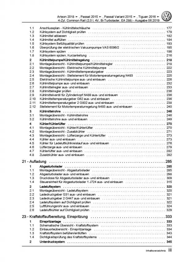 VW Tiguan AD ab 2016 4-Zyl. 2,0l Dieselmotor TDI 240 PS Reparaturanleitung PDF