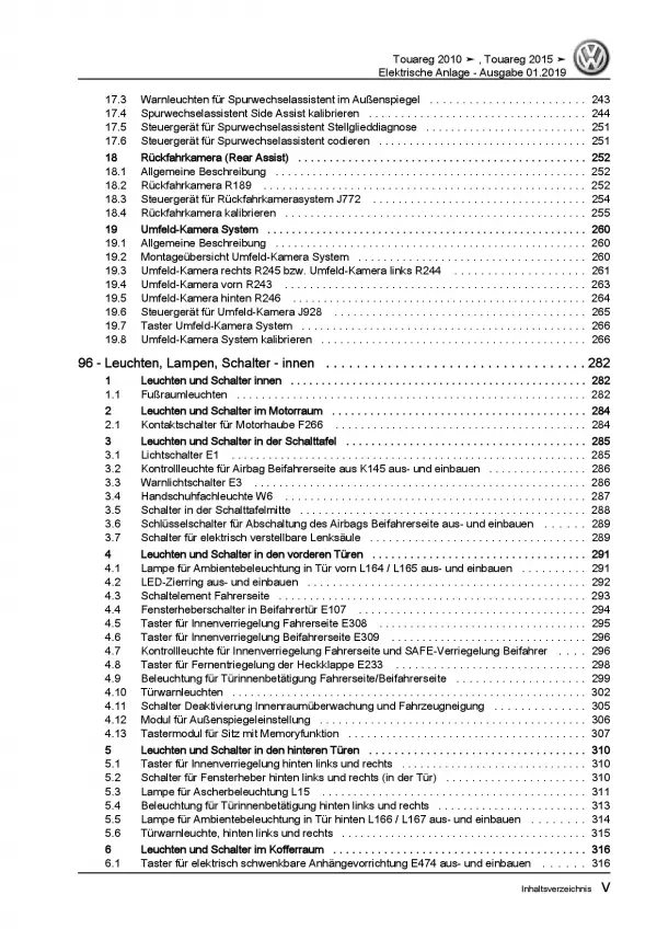 VW Touareg 7P (10-18) Elektrische Anlage Elektrik Systeme Reparaturanleitung PDF