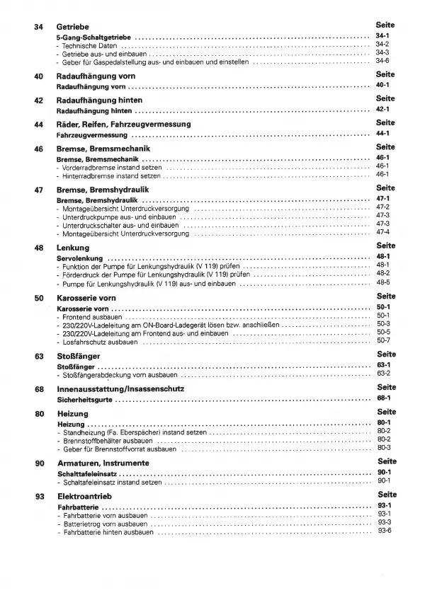 VW Vento Typ 1H 1991-1998 CitySTROMer Elektroantrieb Reparaturanleitung