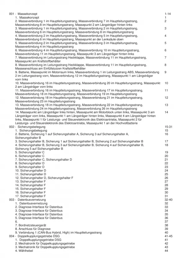 VW XL1 Typ 6Z 2012-2016 Schaltplan Stromlaufplan Verkabelung Elektrik Pläne PDF