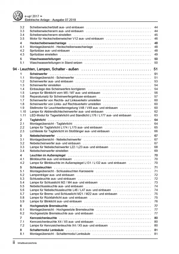 VW e-Up! BL2 ab 2016 Elektrische Anlage Elektrik Systeme Reparaturanleitung PDF