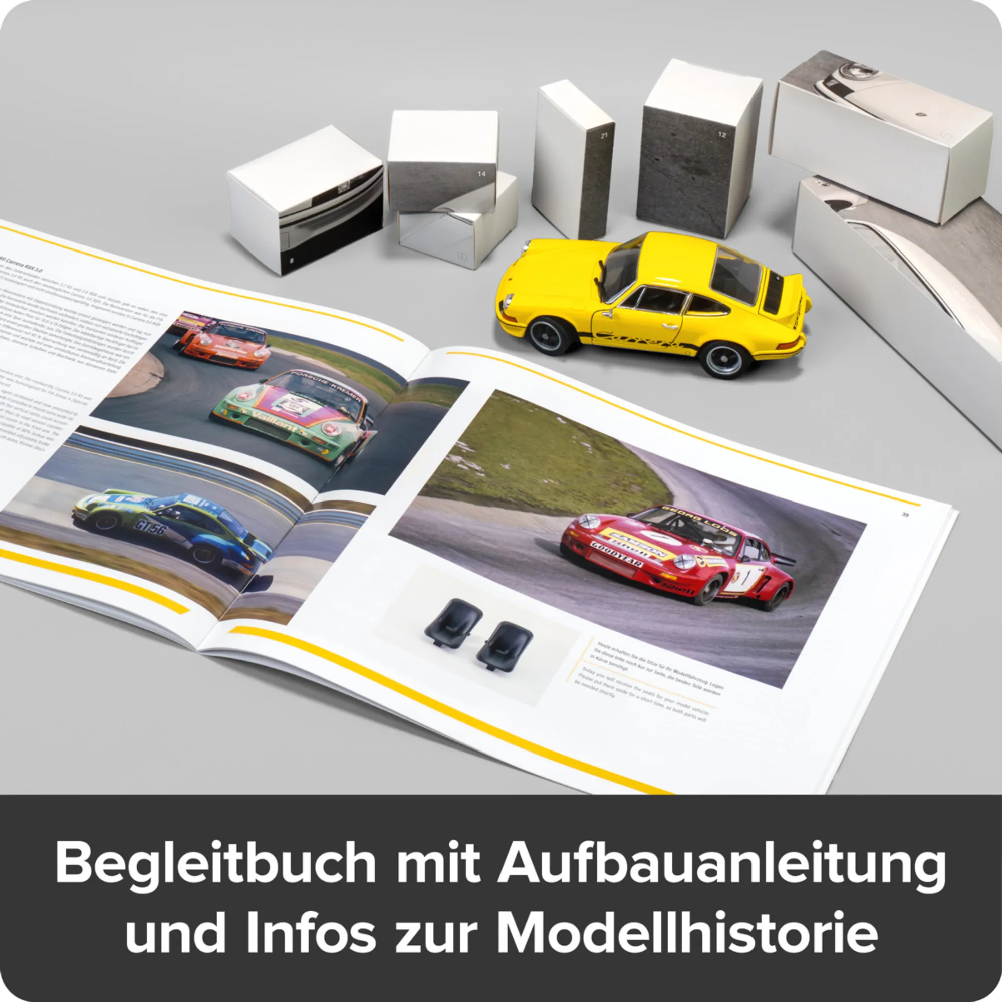 Das Begleitbuch und die Aufbauanleitung mit Modellhistorie.