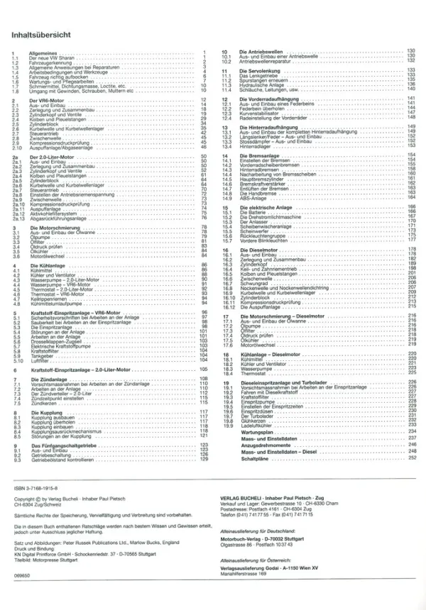 Ford Galaxy 1 (I) Typ WGR 1995-2006 Reparaturanleitung/Handbuch Bucheli Verlag