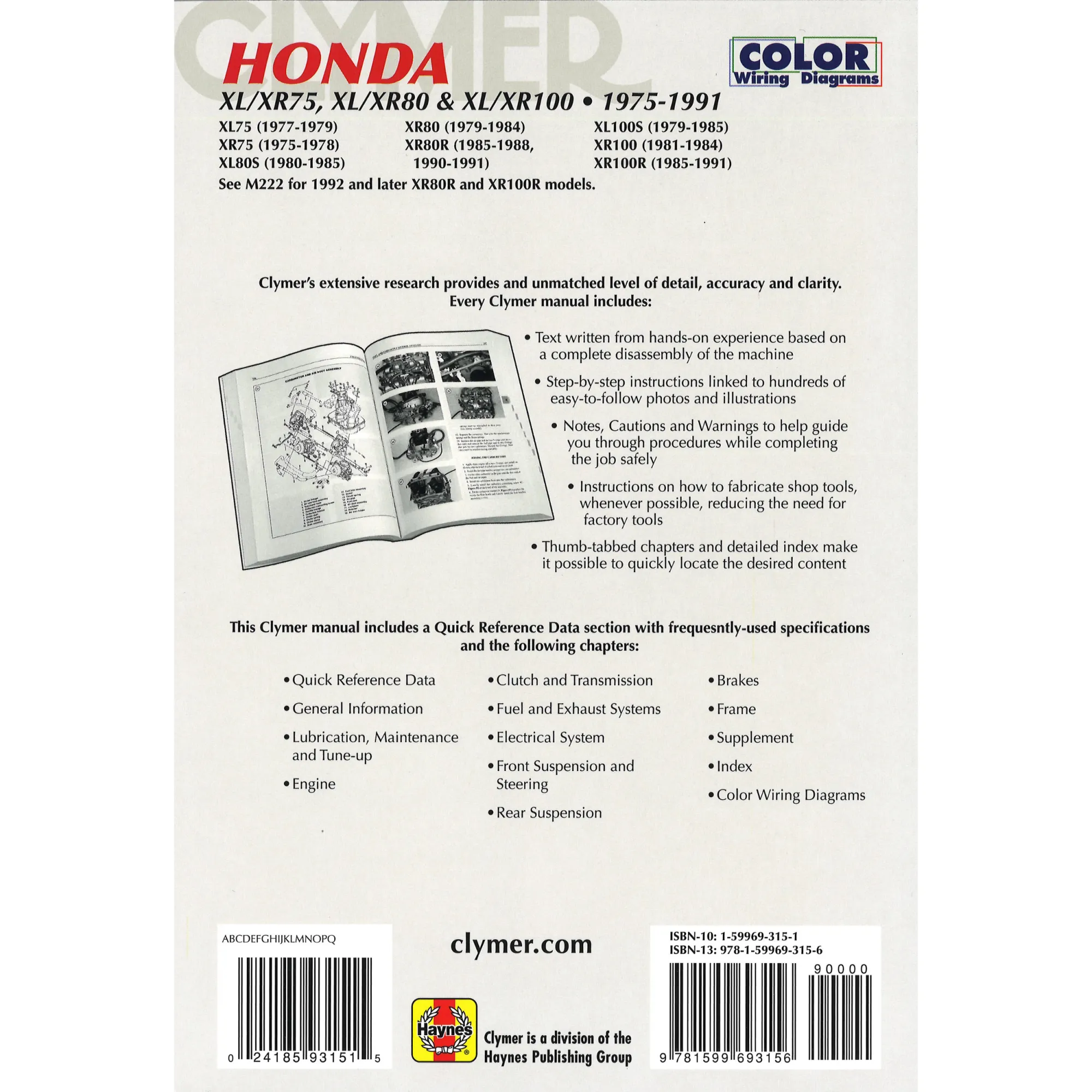 Motorrad Service Reparaturanleitungen und Werkstatthandbücher von Clymer. Wartung, Pflege und Instandhaltung selbst durchführen und Kosten sparen.