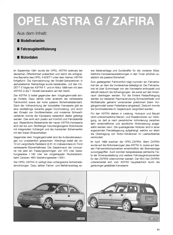 Opel Astra G 1998-2004 So wird's gemacht Reparaturanleitung E-Book PDF