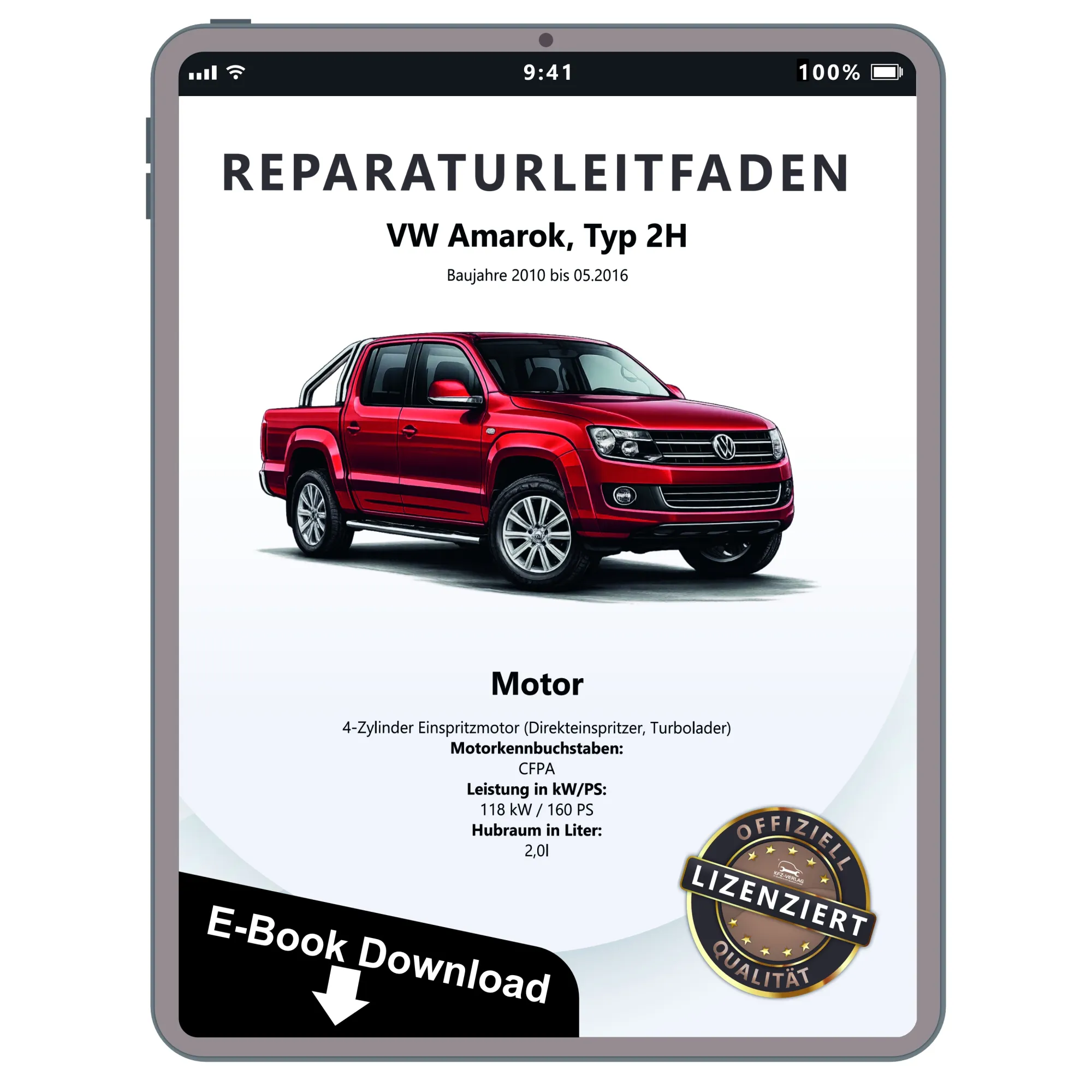 VW Amarok 2H 2010-2016 4-Zyl. Benzinmotor 2,0l 160 PS Reparaturanleitung eBook