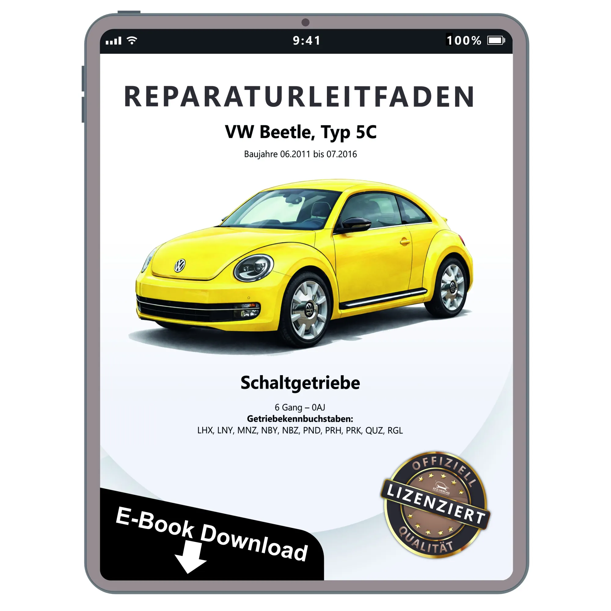 VW Beetle Typ 5C 2011-2016 6 Gang Schaltgetriebe 0AJ Reparaturanleitung eBook