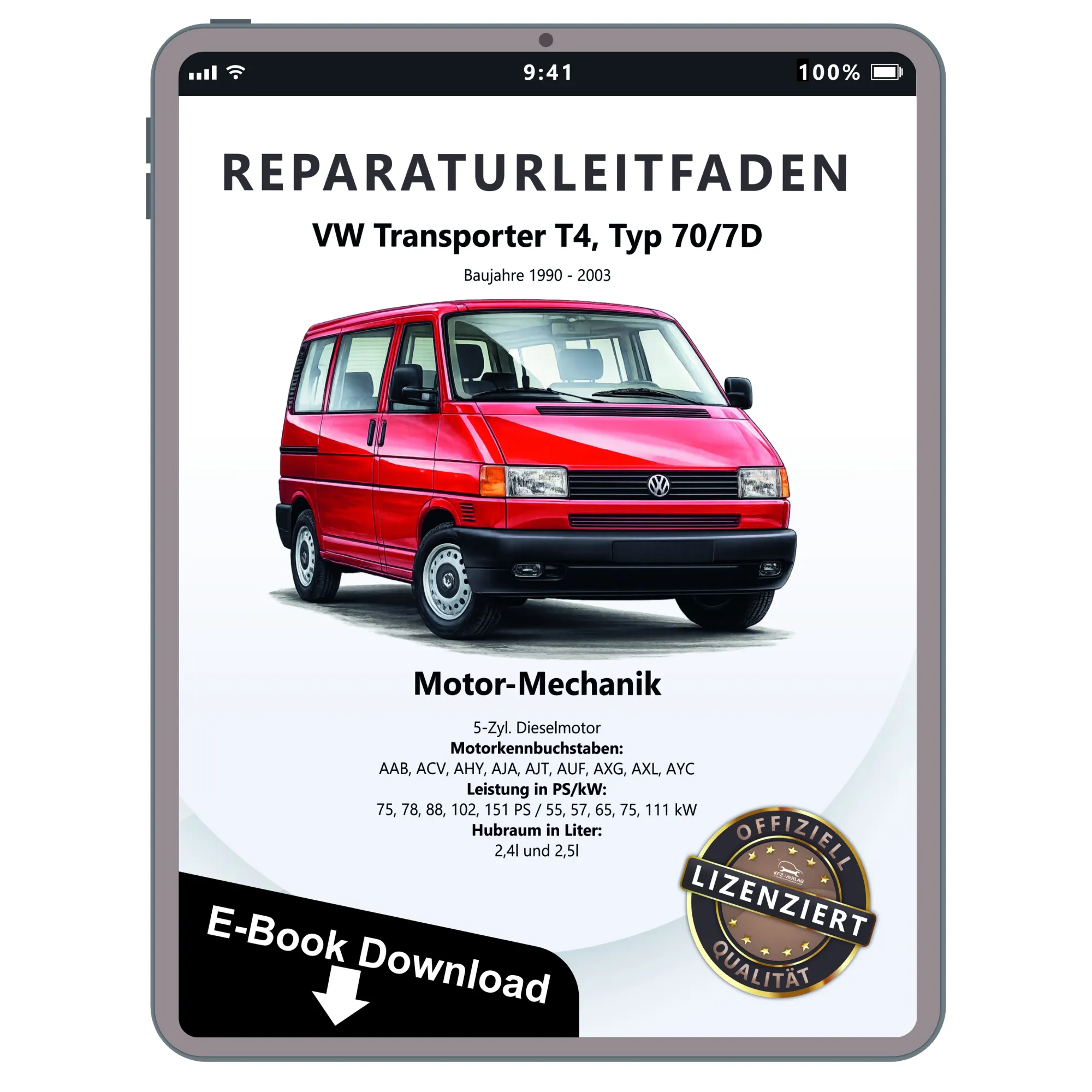 VW Transporter T4 (90-03) 2,4/2,5l Dieselmotor TDI 75-150 PS Reparaturanleitung
